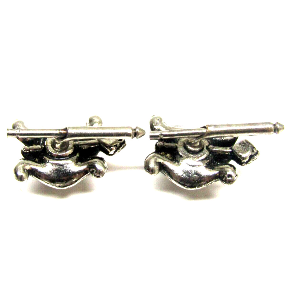 Vintage Silver Turtle Cufflinks Button Studs Crys… - image 3